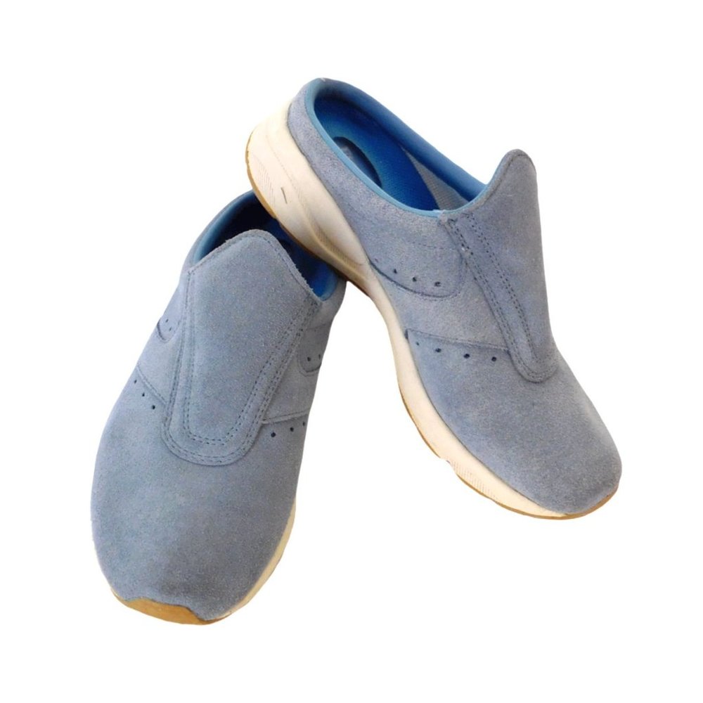 Etonic DRX Womens Suede Scuffs Mules Slip On Comfort Leather Blue Size 7.5